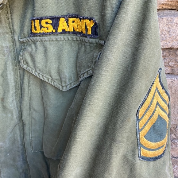 US Army Issued 1960’s Field Jacket Sergeant Rank Vintage Size Medium. Military - Picture 10 of 17